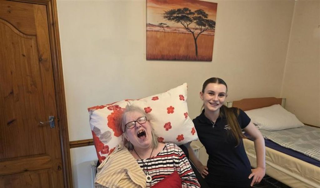 Esme, our work experience student, with Monica, a person we support